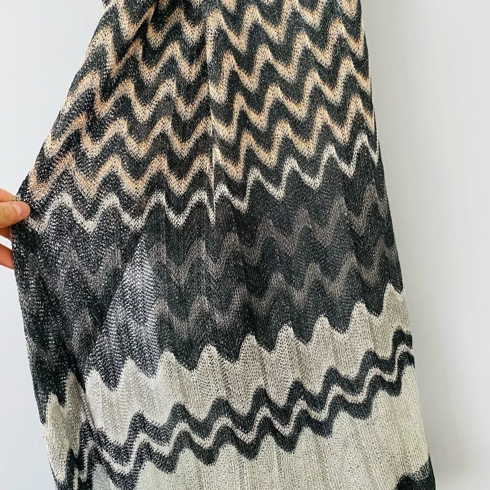 Charming Charlie Multicolor Chevron Pattern Metallic Scarf Zig Zag Light Scarf